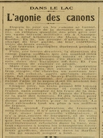 dans le lac les canons, en raison d'un manque de préparation leur déplacement est inutile et coûte fort cher