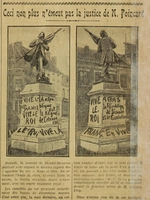 la justice de M. Poincaré n'est pas émue par le spectacle de la statue, simplement des "tags" avant l'heure