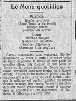 le menu quotidien avec la recette du gateau mousseline aux noisettes