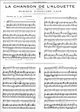 Pour les mélomanes, la chanson d'Alouette, une musique d'Édouard Lalo et paroles de V.de Laprade