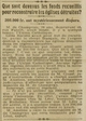 deux cent mille francs ont mystérieuselment disparus ; que sont devenus les fonds recueillis pour la reconstruction des églises détruites pendant la guerre ?