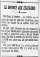 Aux États-Unis, le divorce progresse de façon vertigineuse ; le nombre de divorce s'est multiplié par quatre entre 1867 et 1916