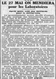 les laboratoires : une journée leur est consacrée à l'occasion du Centenaire de Pasteur...