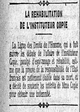 Jules Copie : l'institeur estréhabilité, mais la Ligue des Droits de l'Homme estime que l'Etat est responsable