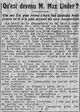 il y a cent ans Max Linder n'est pas apparu chez lui depuis huit jours, et n'a pas donné de ses nouvelles