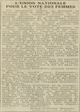 V il y a cent ans l'Union nationale pour le vote des femmes, article rédigé par Marie-Thérèse Moreau avocat au barreau de Paris