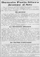 V il y a cent ans la fête nationale de Jeanne d'Arc sera fêtée demain dans toute la France, à Paris si le tems est clément, elle sera grandiose... cent ans plus tard, c'est raté ! Qoiqu'on en pense, les libertés se restreignent...