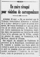 L'Ouest-Éclair : un maire révoqué pour violation du secret de la correspondance