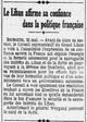 L'Ouest Éclair le Conseil représentatif du Grand Liban affirme sa confiance envers la France