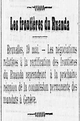 La Presse une brève qui évoque, déjà, les frontières du Ruanda... Quels découpages nocifs les européens ont fait en Afrique avec les frontières !