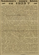 V il y a cent ans sommes-nous bien en 1923, l'occasion de moquer le calendrier grégorien