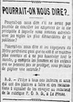 V il y a cent ans Pourrait-on nous dire si les voyageurs du métro perdraient quoique ce soit à être plus courtois