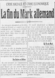crise sociale et crise économique : la fin du mark allemand