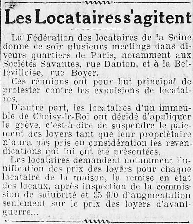 La grève des loyers