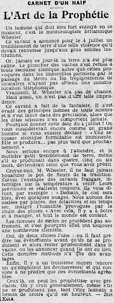art de la prophétie