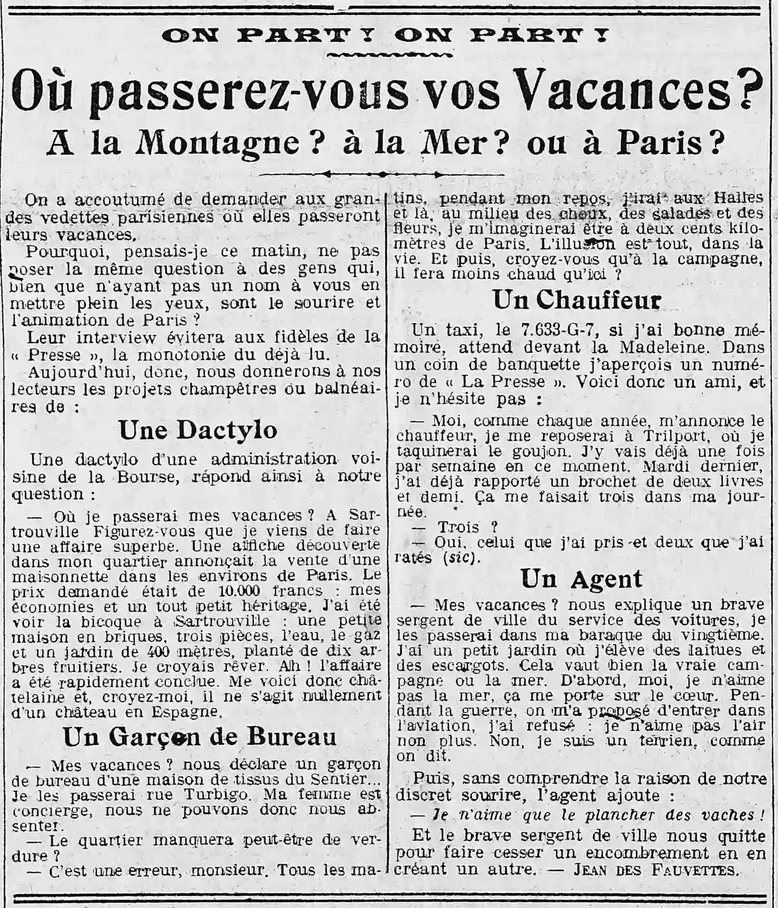 les vacances