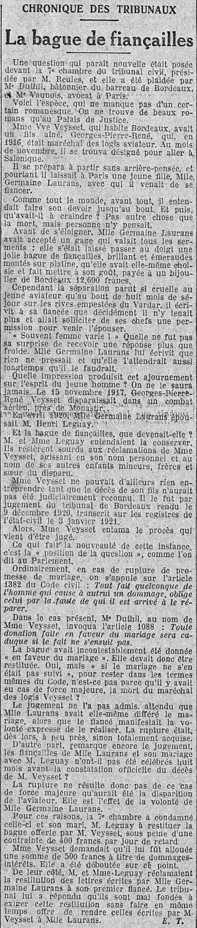 la bague de fiancailles