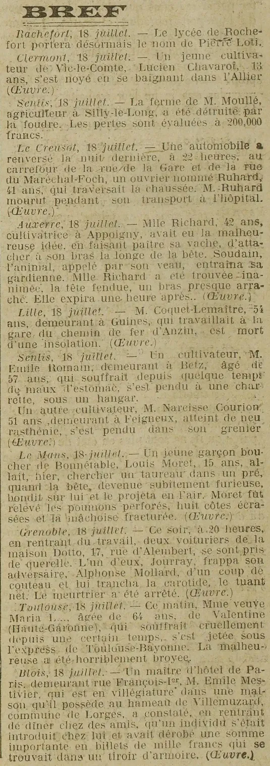 Az A L Oeuvre 02 faits divers 2