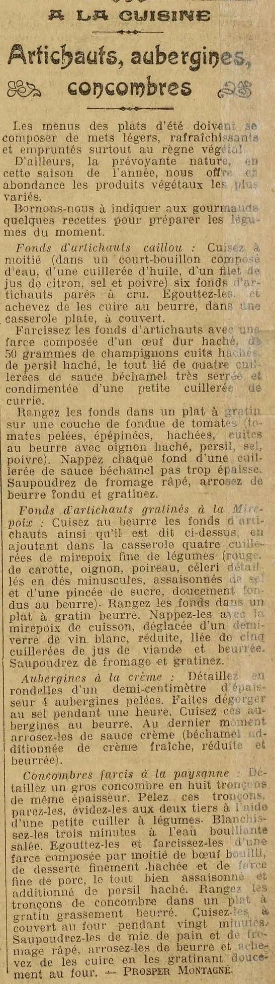 recettes d'artichauts