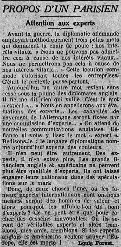 attention aux experts