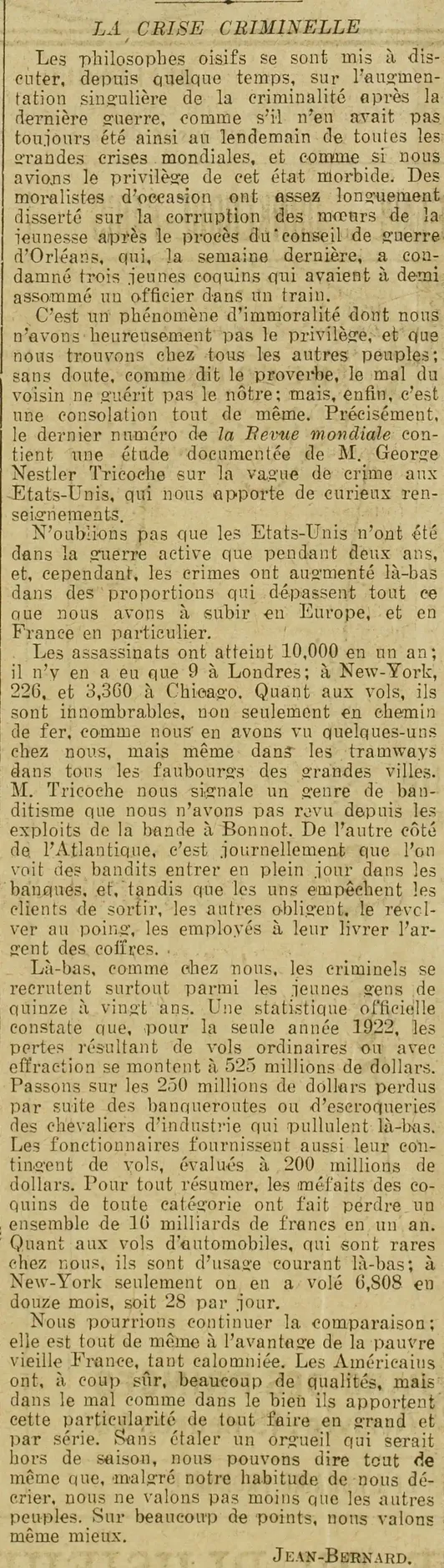 la  criminalité