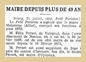 une brève pour ajouter un maire, sur la liste des carrières longues, celui de Malicorne dans l'Allier (cf Le Matin du 21 juillet, p.5)