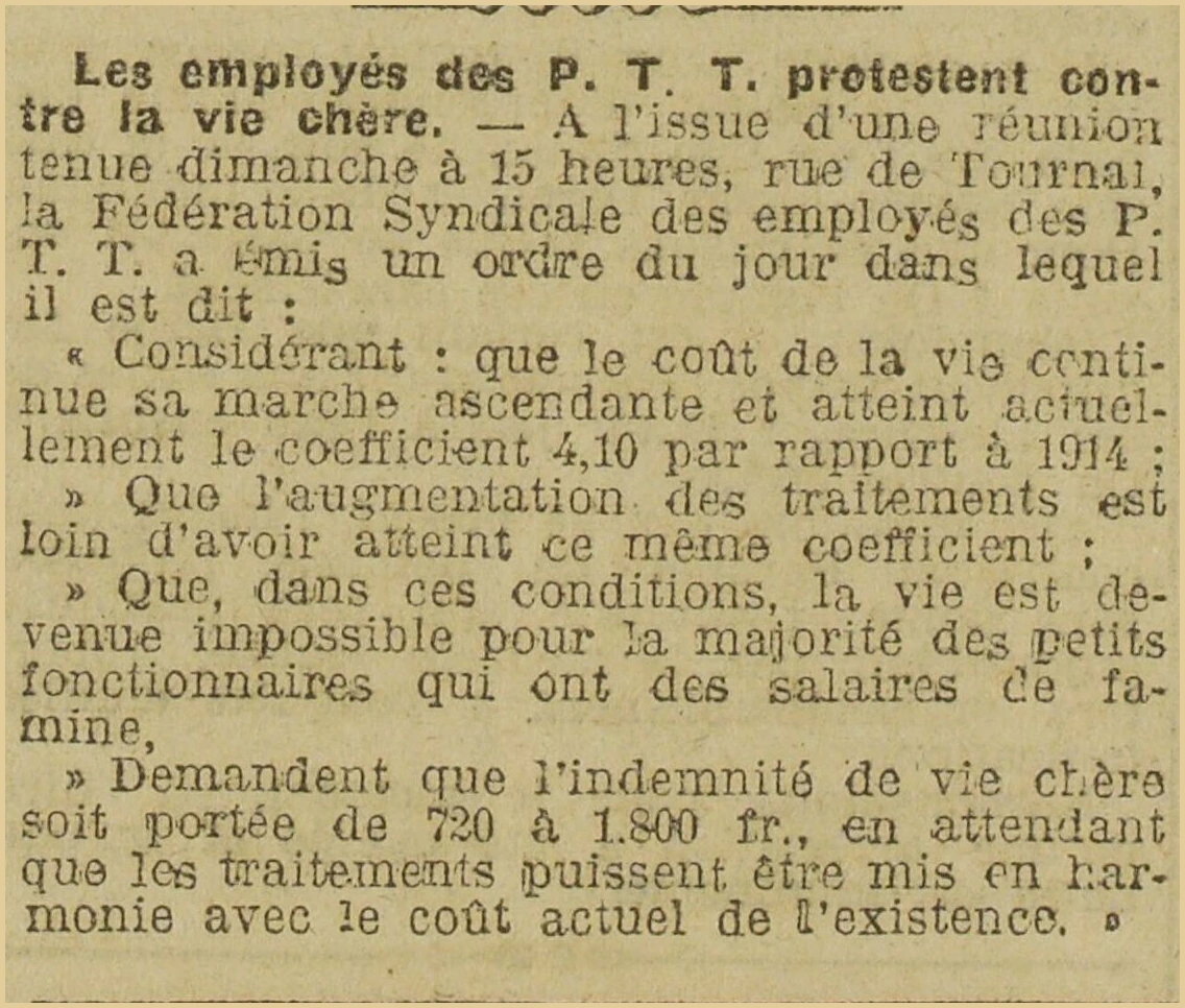 hausse salaire PTT