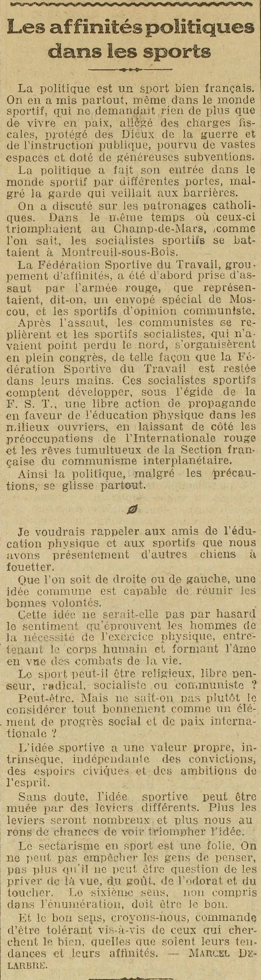 sport and politic