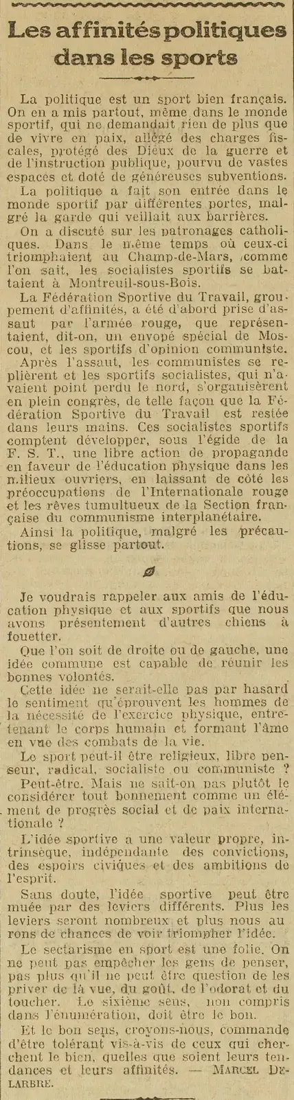 sport et politique