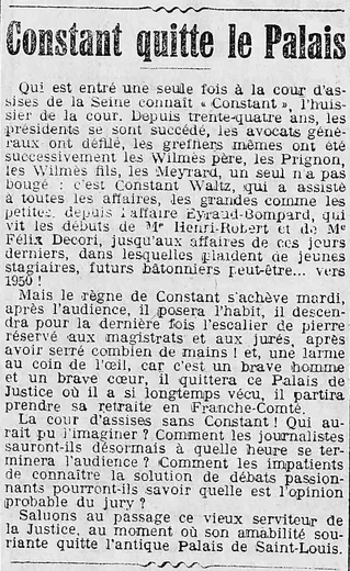 lhuissier en retraite