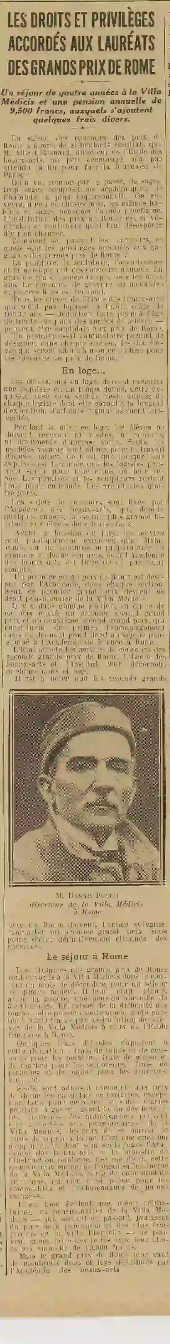 débouchés Prix de Rome