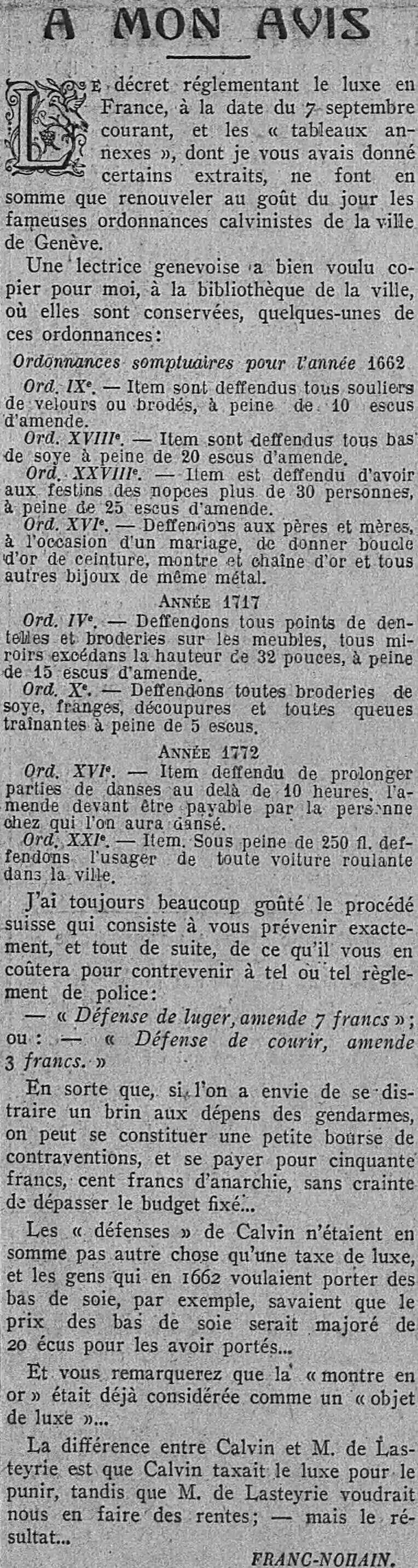 taxe sur le luxe Franc Nohain