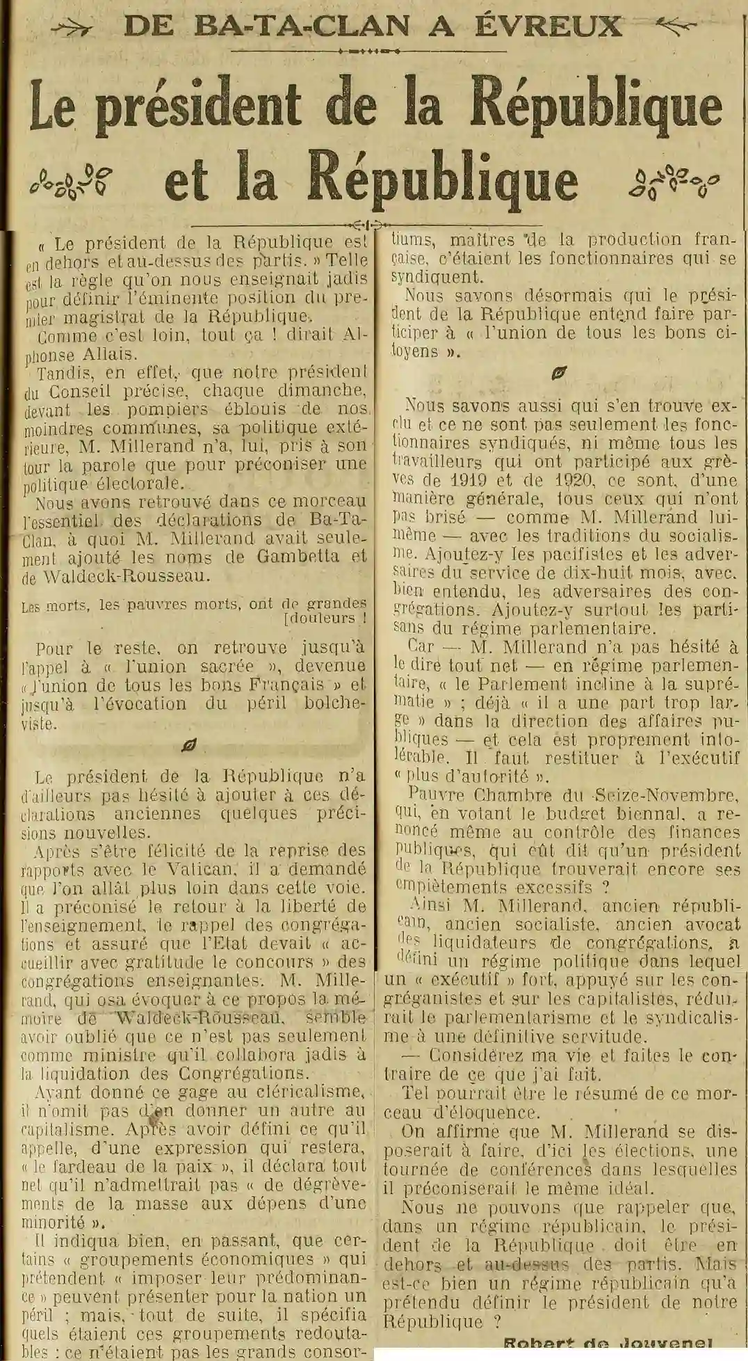 le président et la République