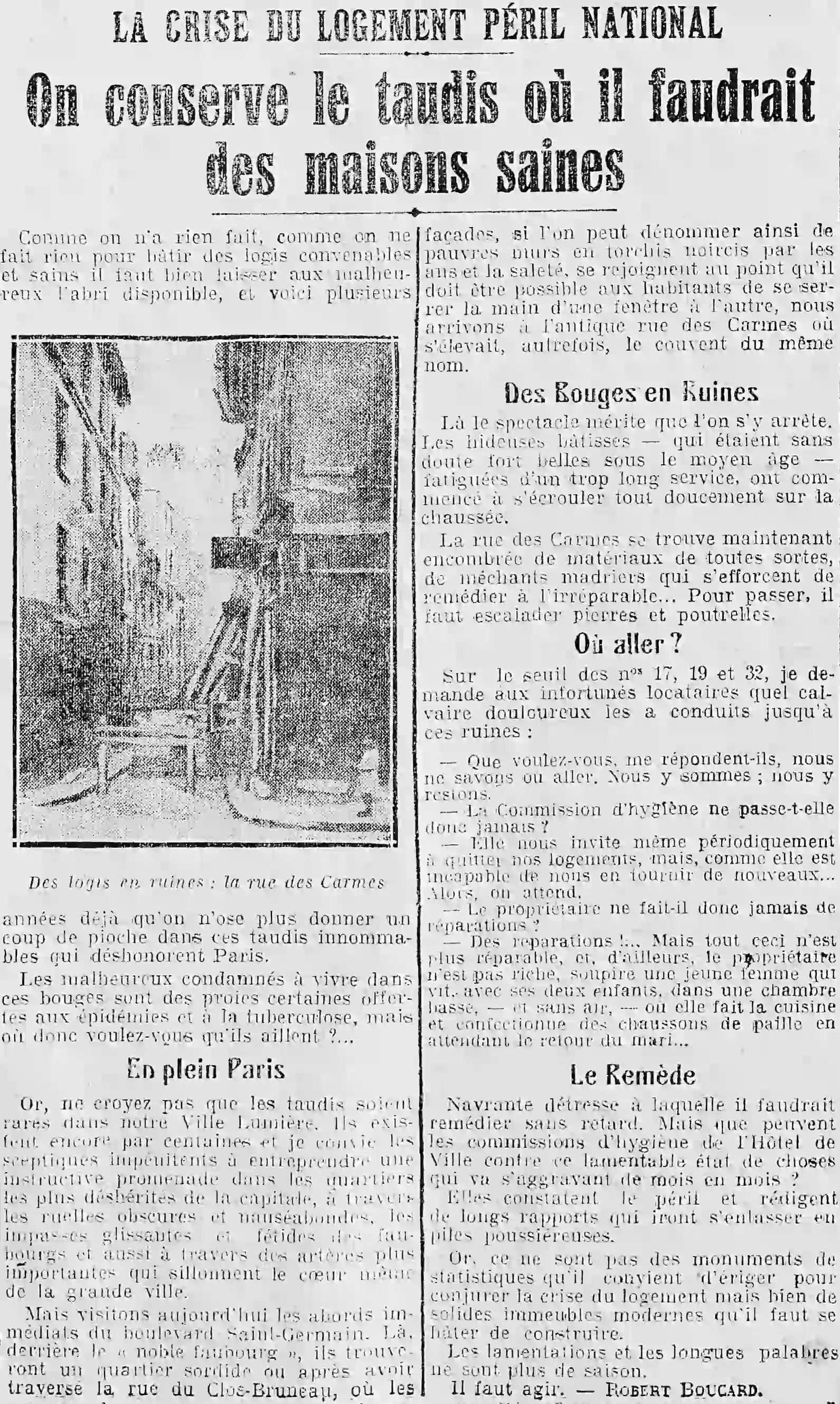 A 16 La Presse article 01 les taudis de Paris 1