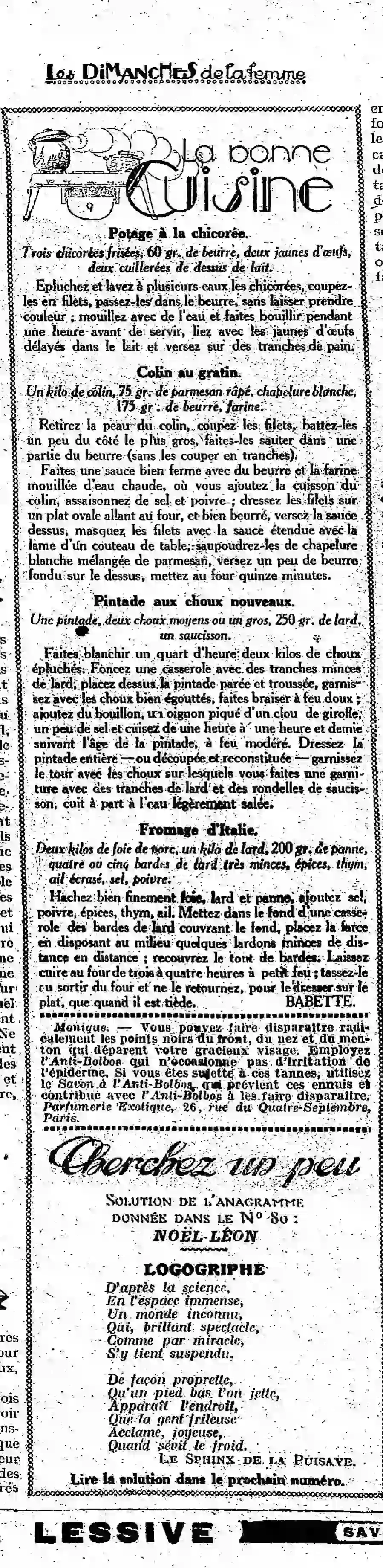 A 21 Les Dimanches de la femme article 01 recettes de Babette 9