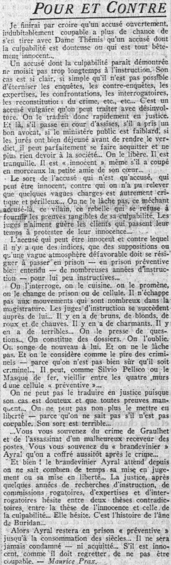 A Le Petit Parisien article 01 chronique bon est mauvais accusé 1