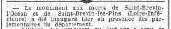 A Le Petit Parisien article 03 monument aux morts de Saint Brévin 3
