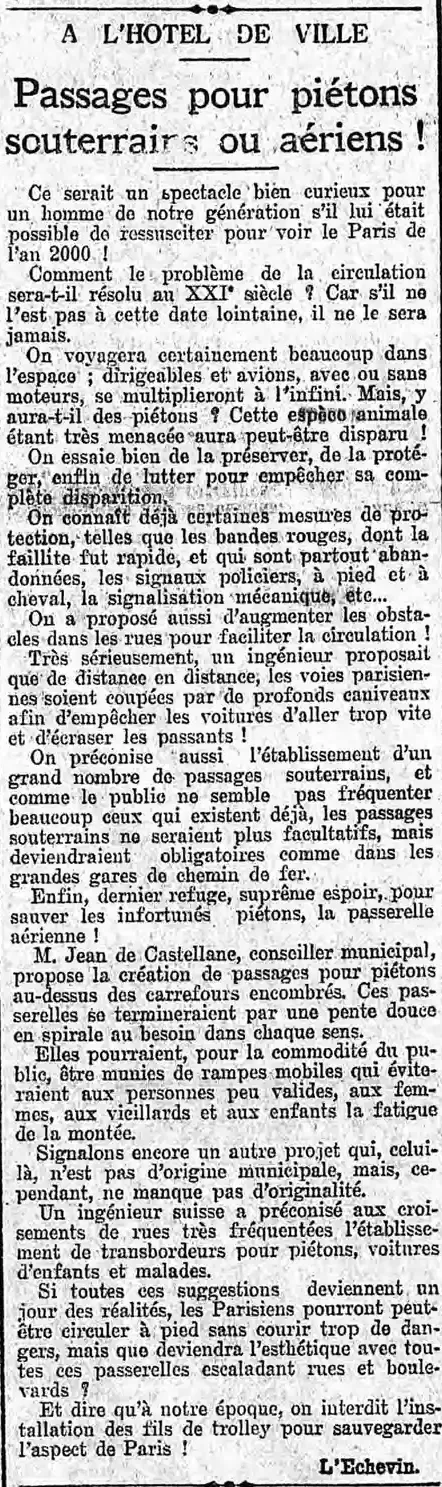 A A Le Siècle article 01 passages piétons à Paris 1