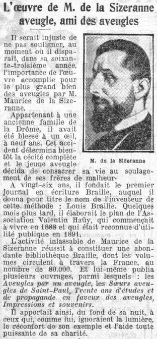 Maurice de la Sizeranne firnd of the blind