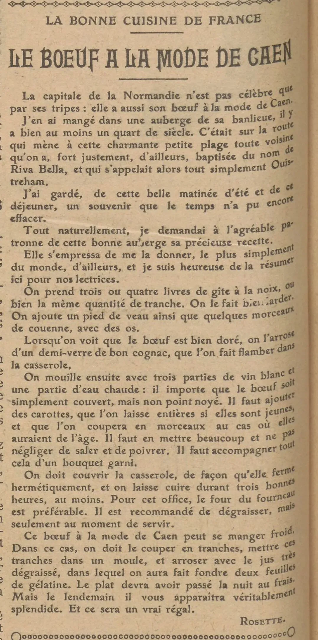 recette Boeuf mode Caen