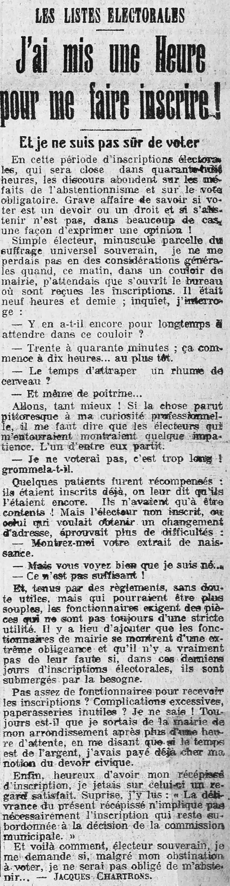 a La Presse 19240203 art listes électoirales 1