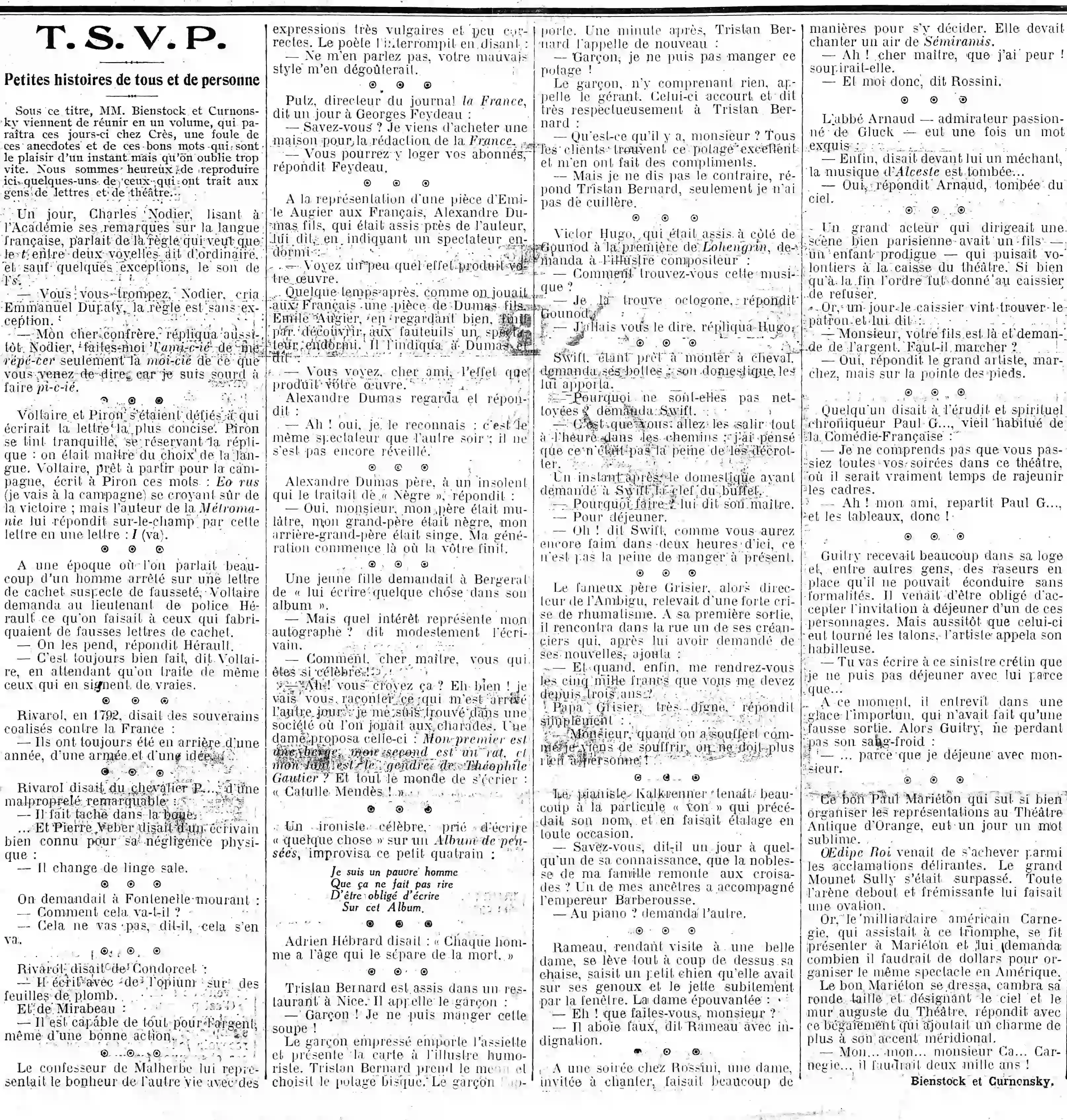 a Le Figaro 19240203 art bons mots 4