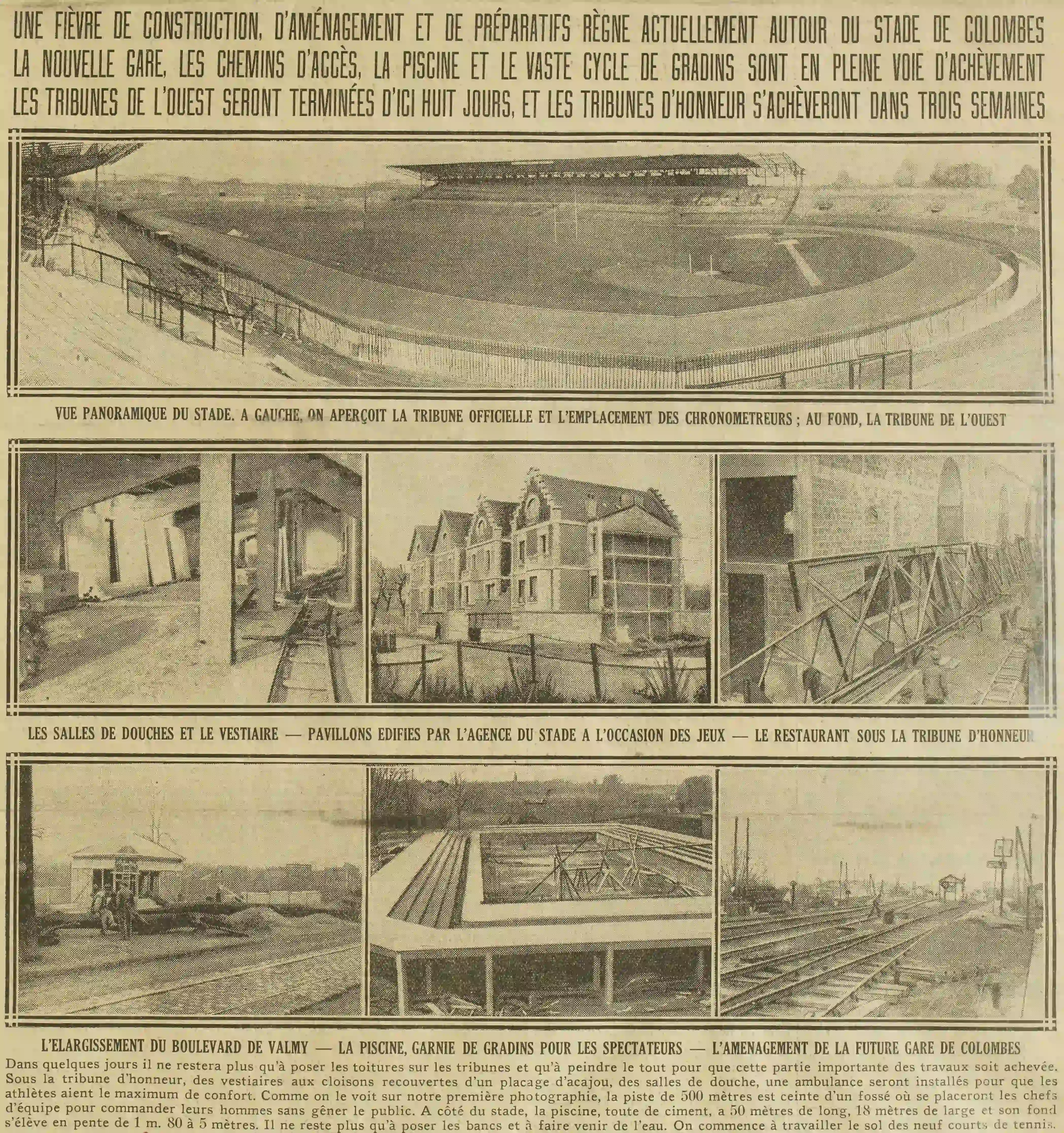 le stade de Colombes se prépare pour le Jeux Olympiques