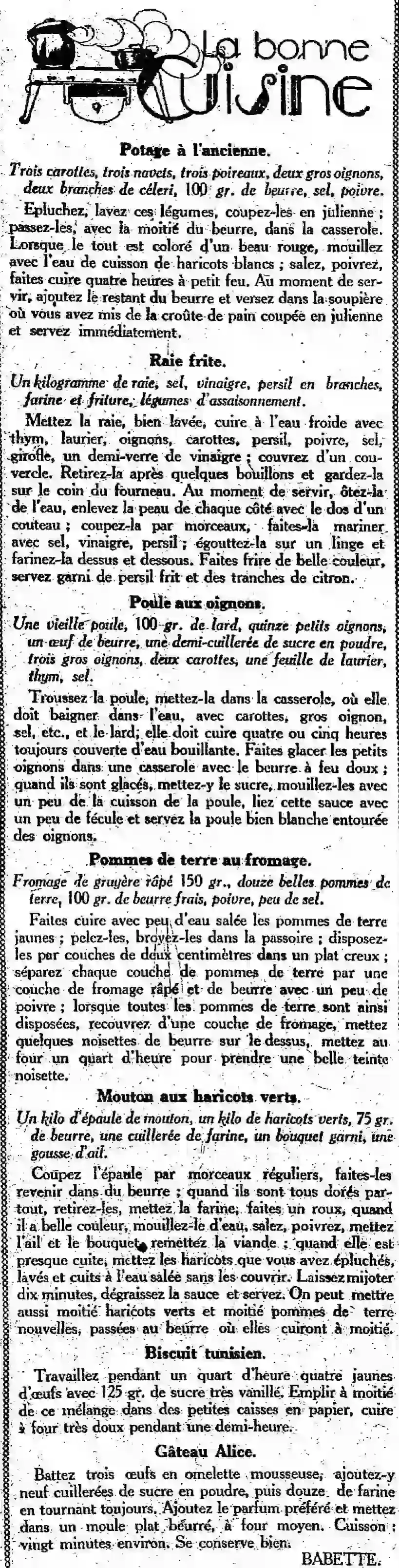 recettes de Babette 7