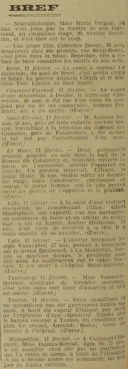 faits divers
