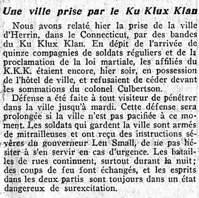 la prise d'Herrin par le  ku klux klan