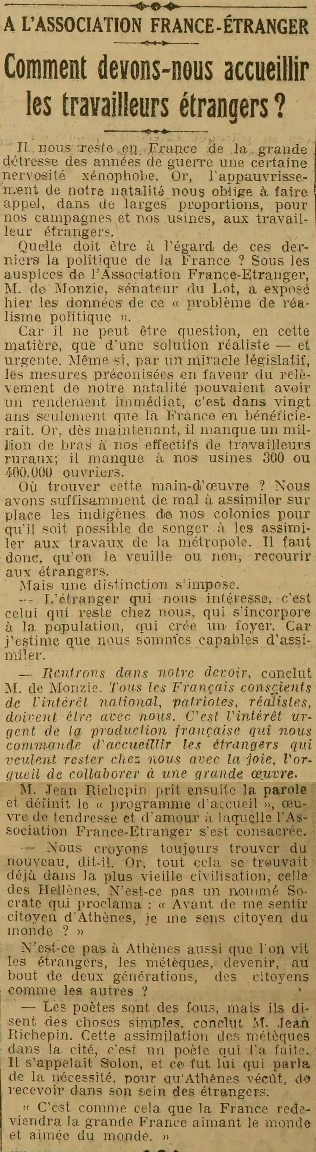histoire et humanisme par Jean Richepin