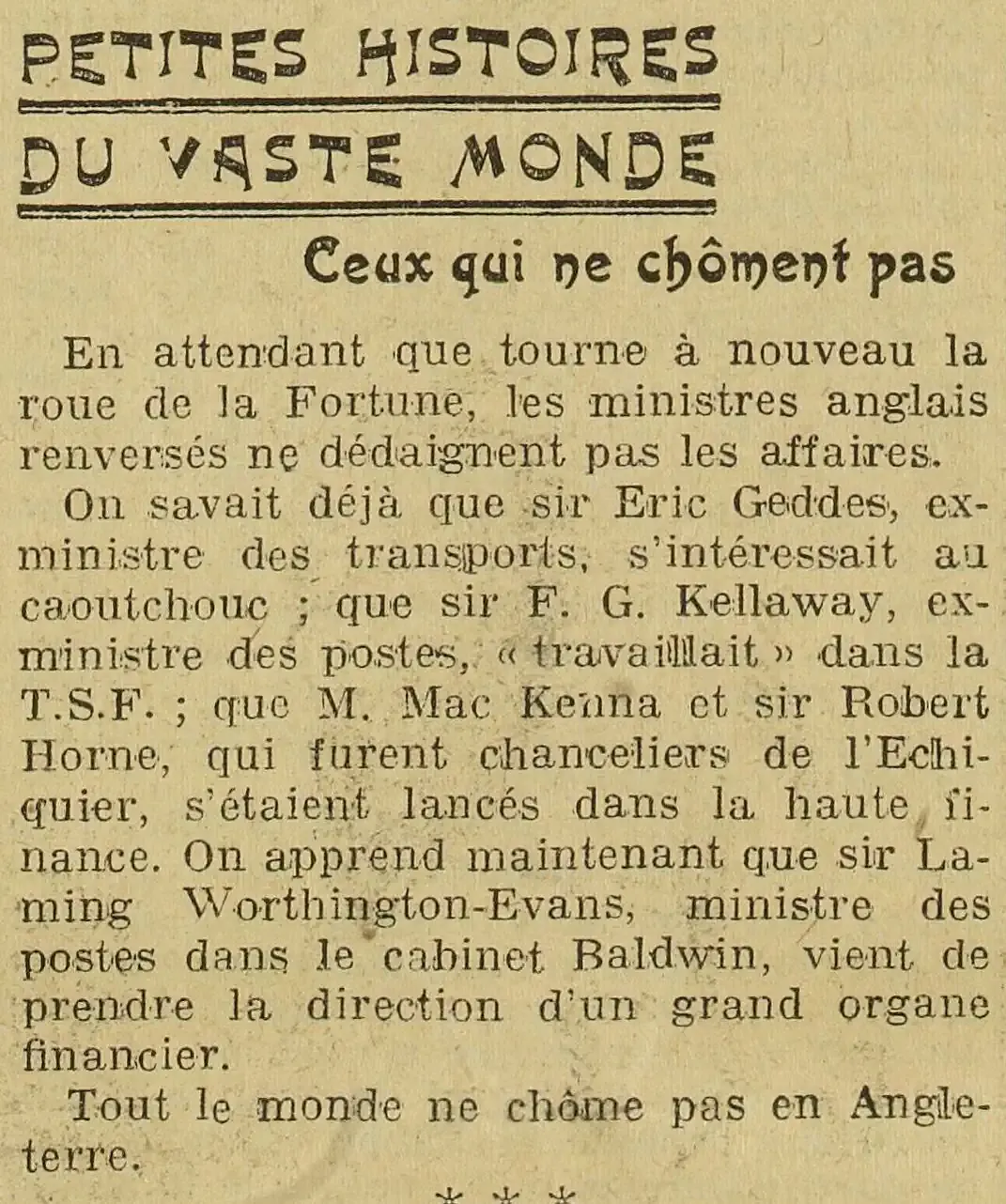 L Oeuvre 1924 02 24 certains ne chôment pas