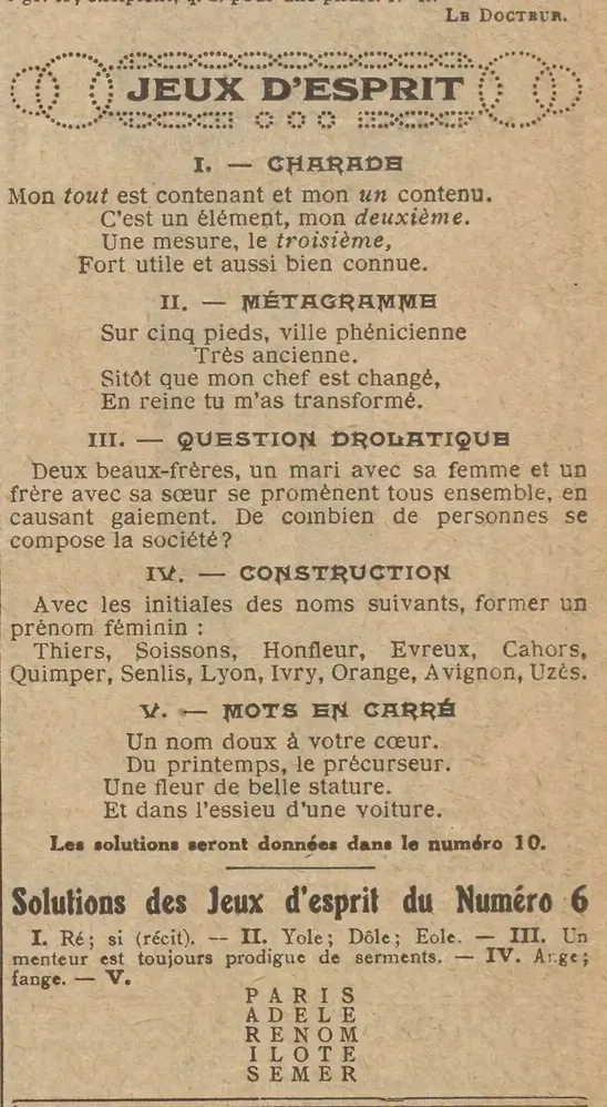 jeux d'esprit