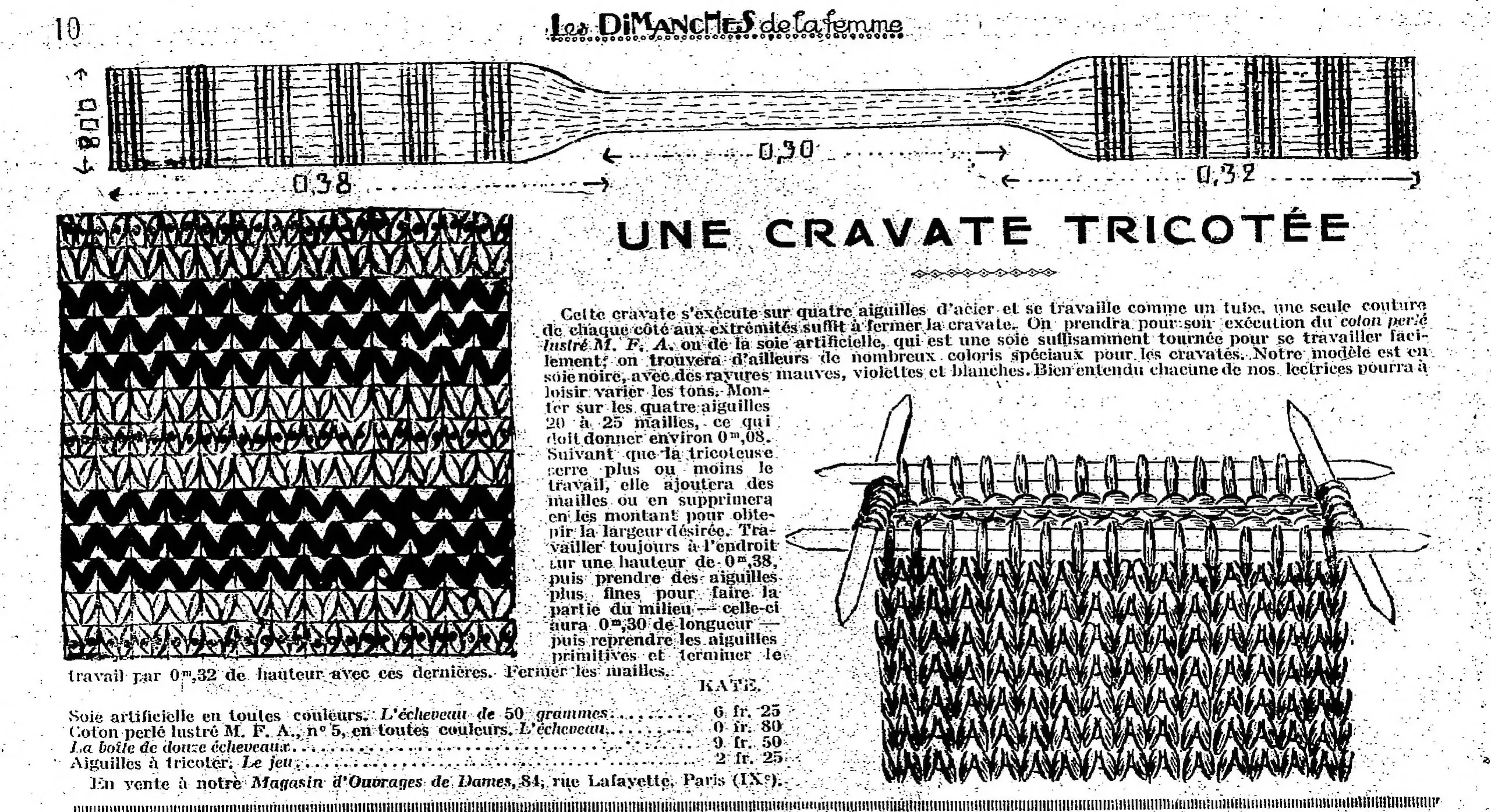 cravate tricotée en soie
